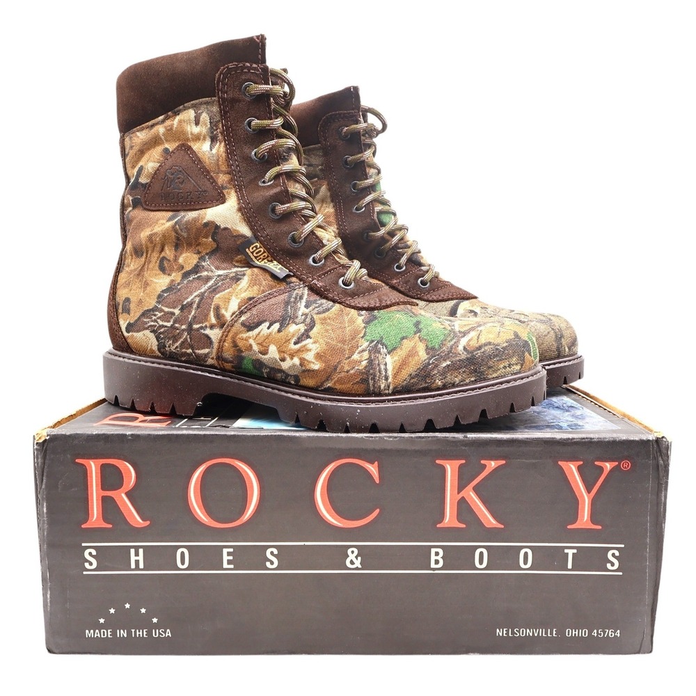 Rocky Vintage Sidewinders 840 Hunting Boots Mens 9 Camo Gore-Tex New In Box